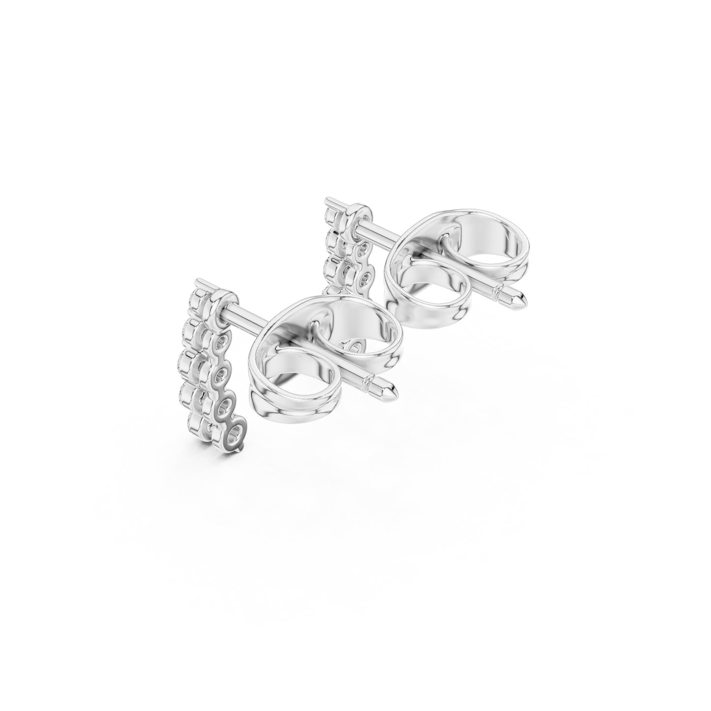 Round Cut Lab Grown Diamond Stud Earrings in Platinum