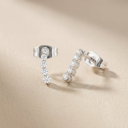 Round Cut Lab Grown Diamond Stud Earrings in White Gold