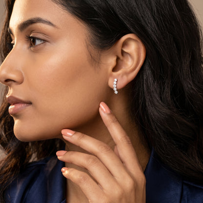 Round Cut Lab Grown Diamond Stud Earrings in White Gold
