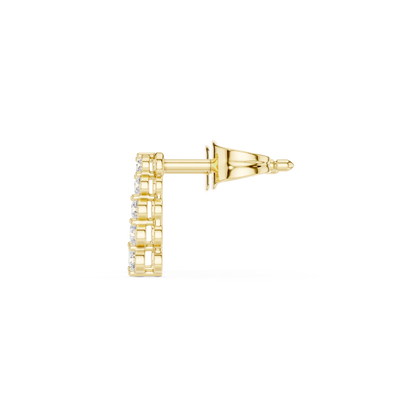 Round Cut Lab Grown Diamond Stud Earrings in Yellow Gold
