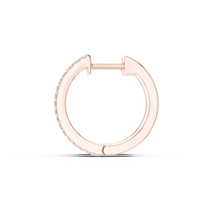 Round Cut Lab Grown Diamond Hoop Earrings in Rose Gold