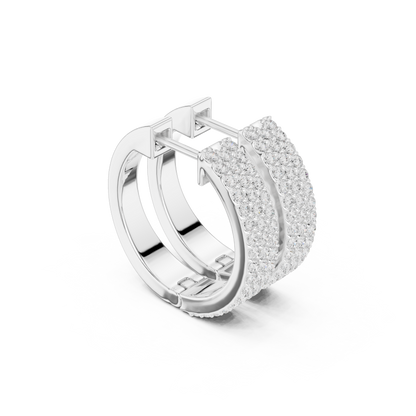 Round Cut Lab Grown Diamond Hoop Earrings in Platinum