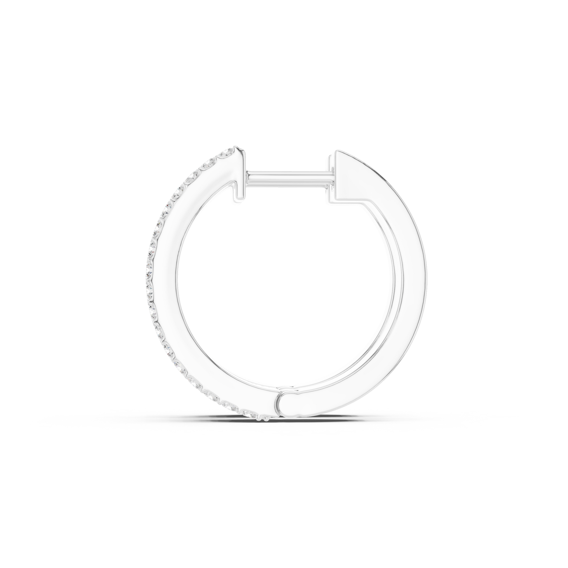 Round Cut Lab Grown Diamond Hoop Earrings in White Gold