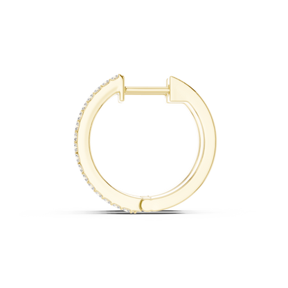 Round Cut Lab Grown Diamond Hoop Earrings in Yellow Gold