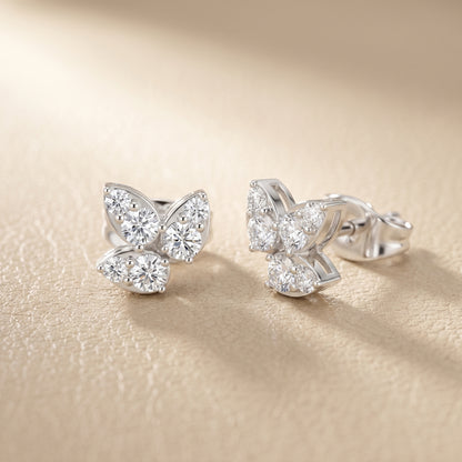 Round Cut Lab Grown Diamond Stud Earrings in Platinum