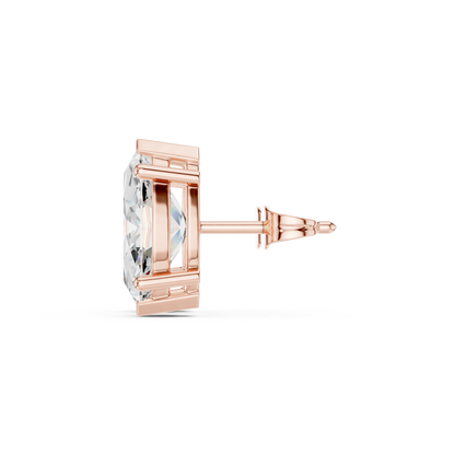 Marquise Cut Lab Grown Diamond Stud Earrings in Rose Gold