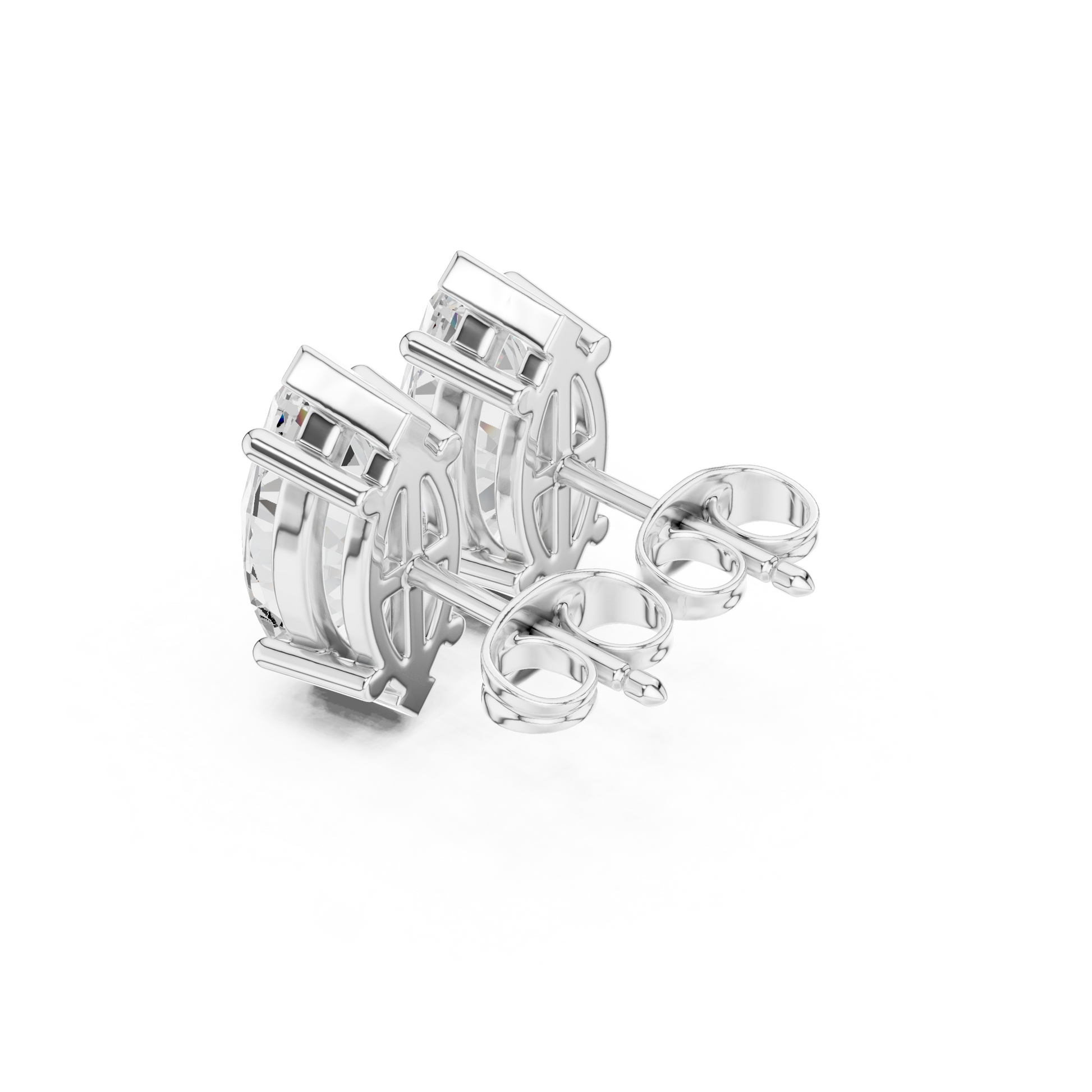 Marquise Cut Lab Grown Diamond Stud Earrings in Platinum