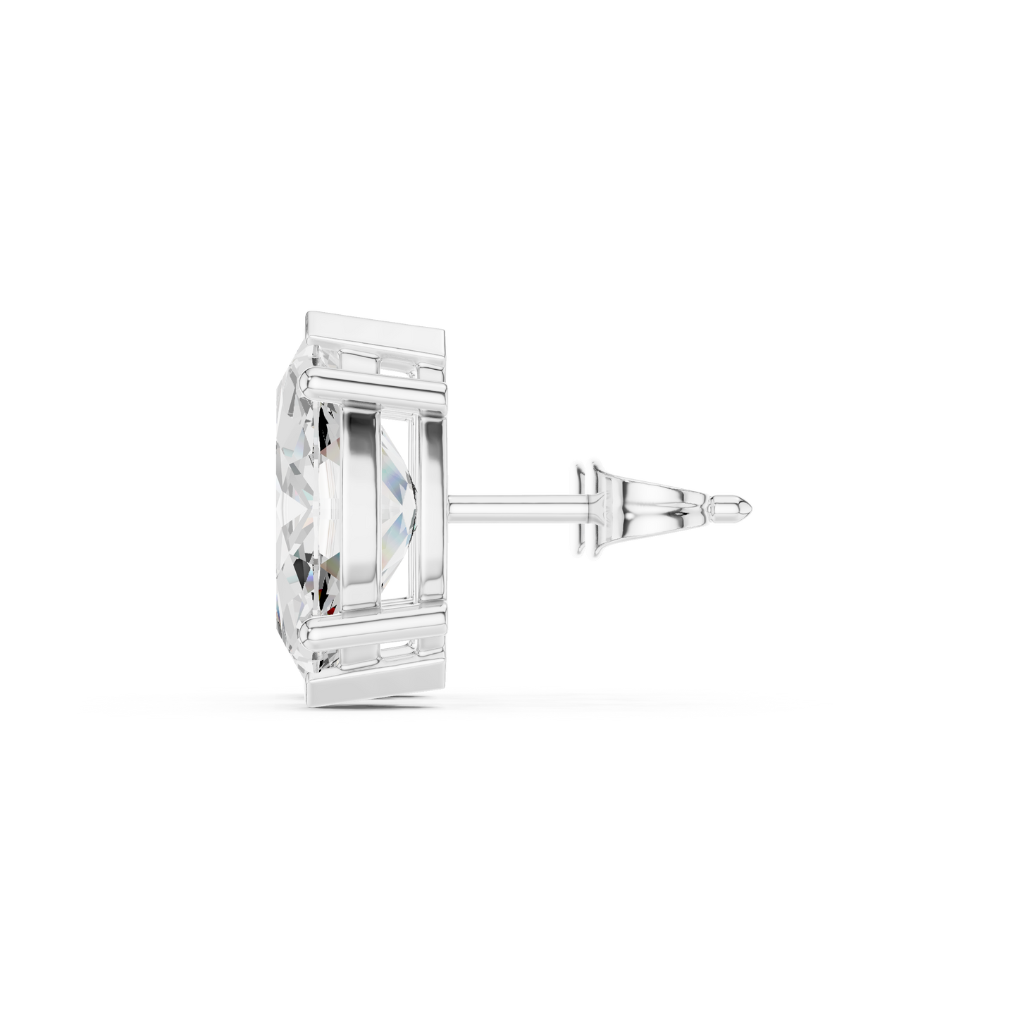 Marquise Cut Lab Grown Diamond Stud Earrings in White Gold