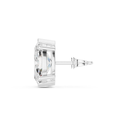 Marquise Cut Lab Grown Diamond Stud Earrings in Silver