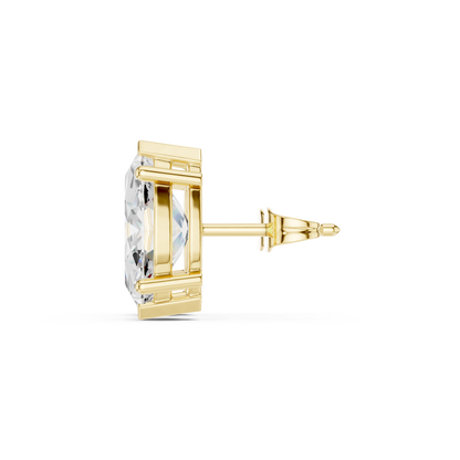 Marquise Cut Lab Grown Diamond Stud Earrings in Yellow Gold