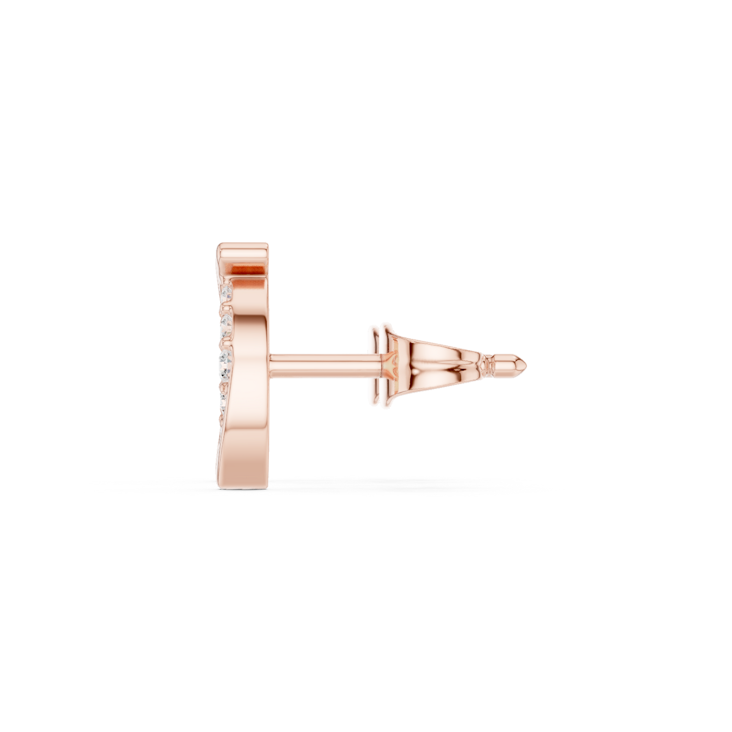 Round Cut Lab Grown Diamond Stud Earrings in Rose Gold
