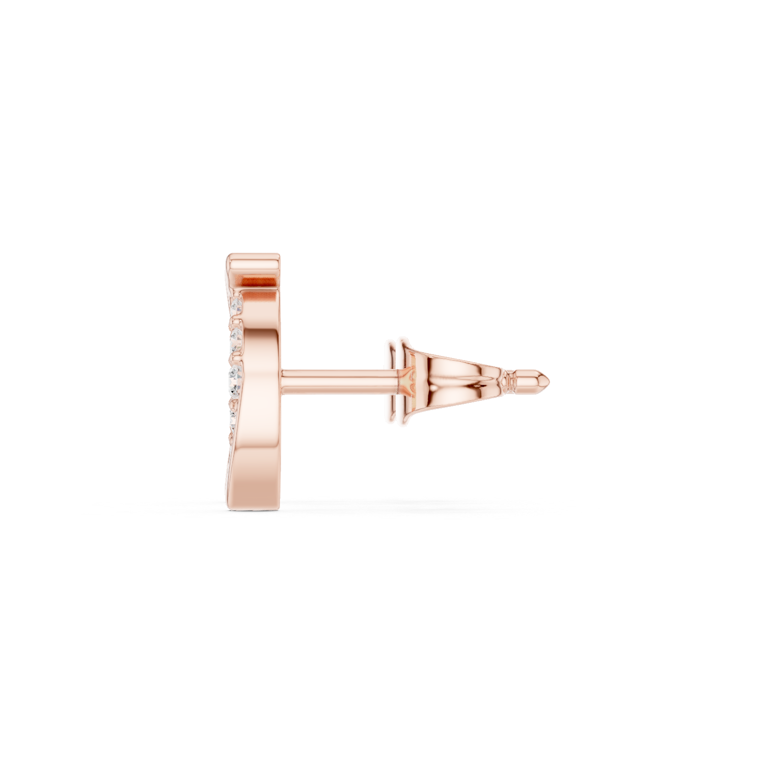 Round Cut Lab Grown Diamond Stud Earrings in Rose Gold