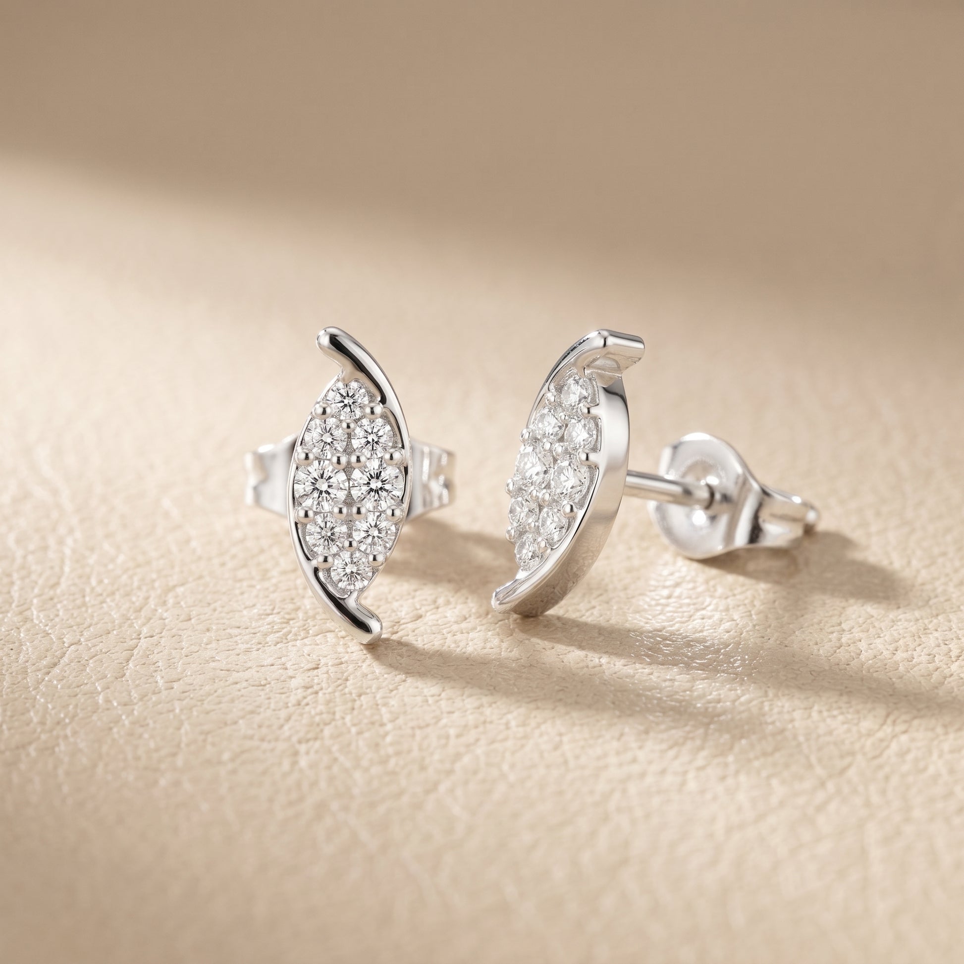 Round Cut Lab Grown Diamond Stud Earrings in White Gold