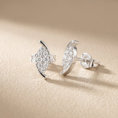 Round Cut Lab Grown Diamond Stud Earrings in White Gold