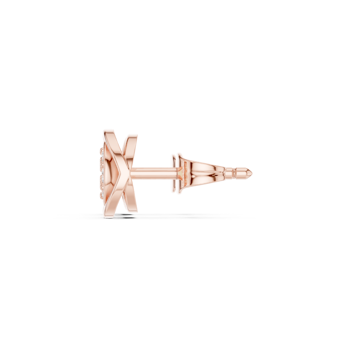 Round Cut Lab Grown Diamond Stud Earrings in Rose Gold