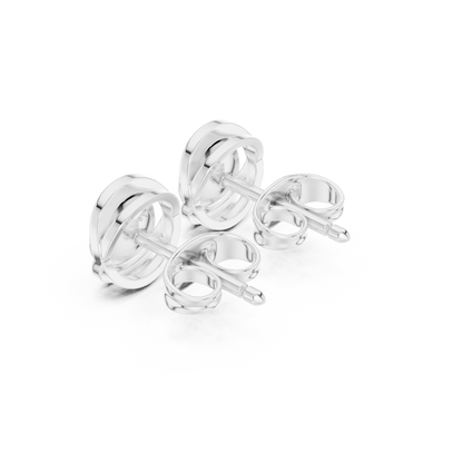 Round Cut Lab Grown Diamond Stud Earrings in White Gold