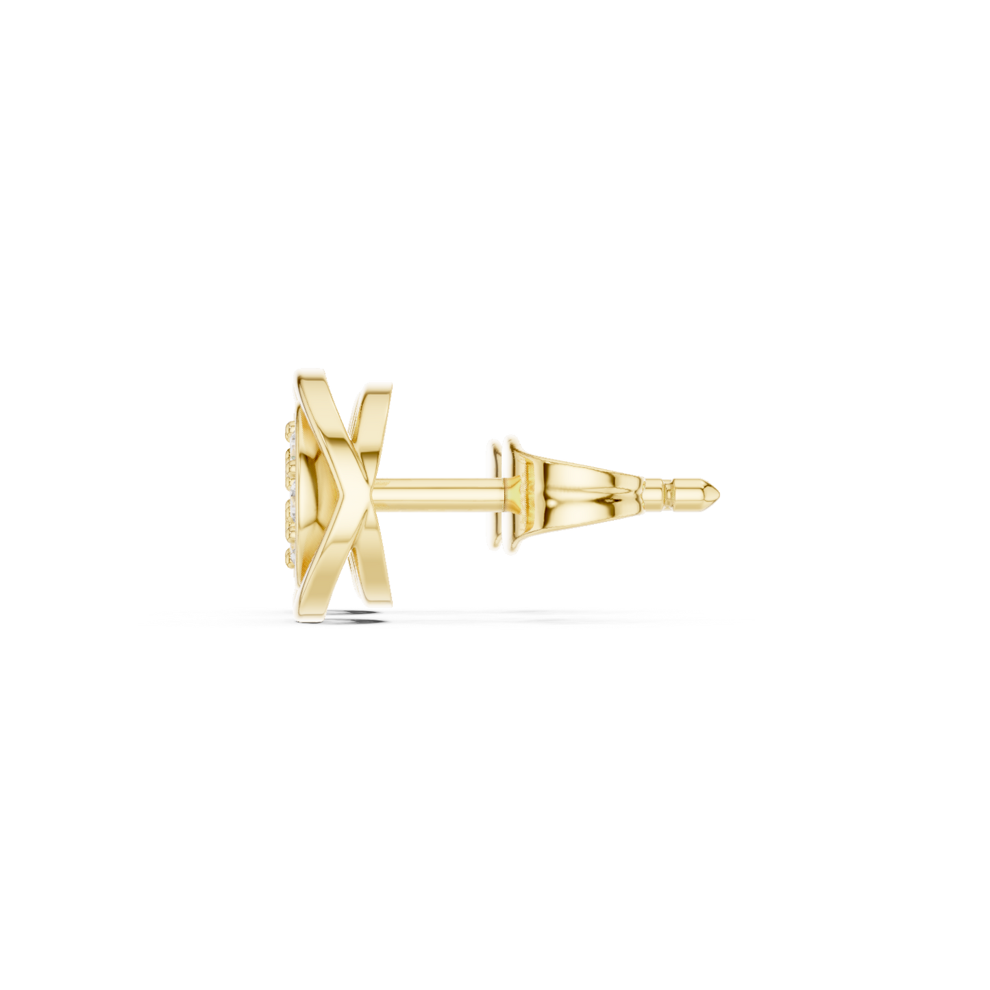 Round Cut Lab Grown Diamond Stud Earrings in Yellow Gold