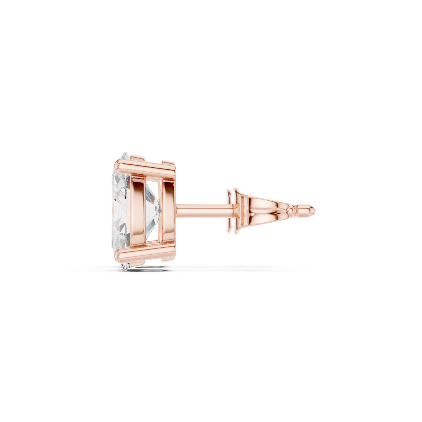Oval Cut Lab Grown Diamond Stud Earrings in Rose Gold