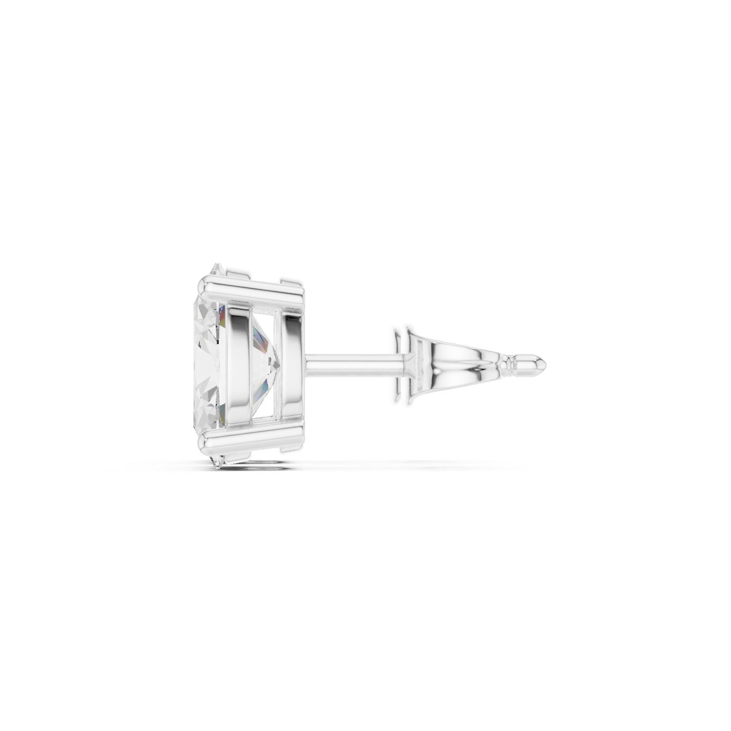 Oval Cut Lab Grown Diamond Stud Earrings in Silver