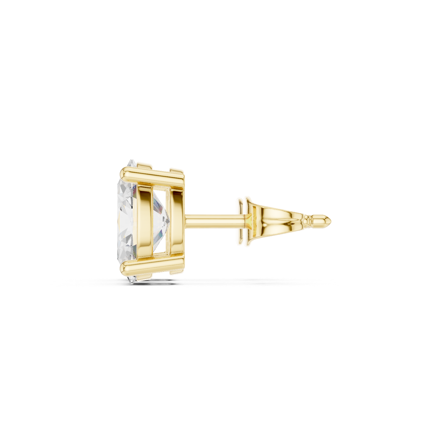 Oval Cut Lab Grown Diamond Stud Earrings in Yellow Gold
