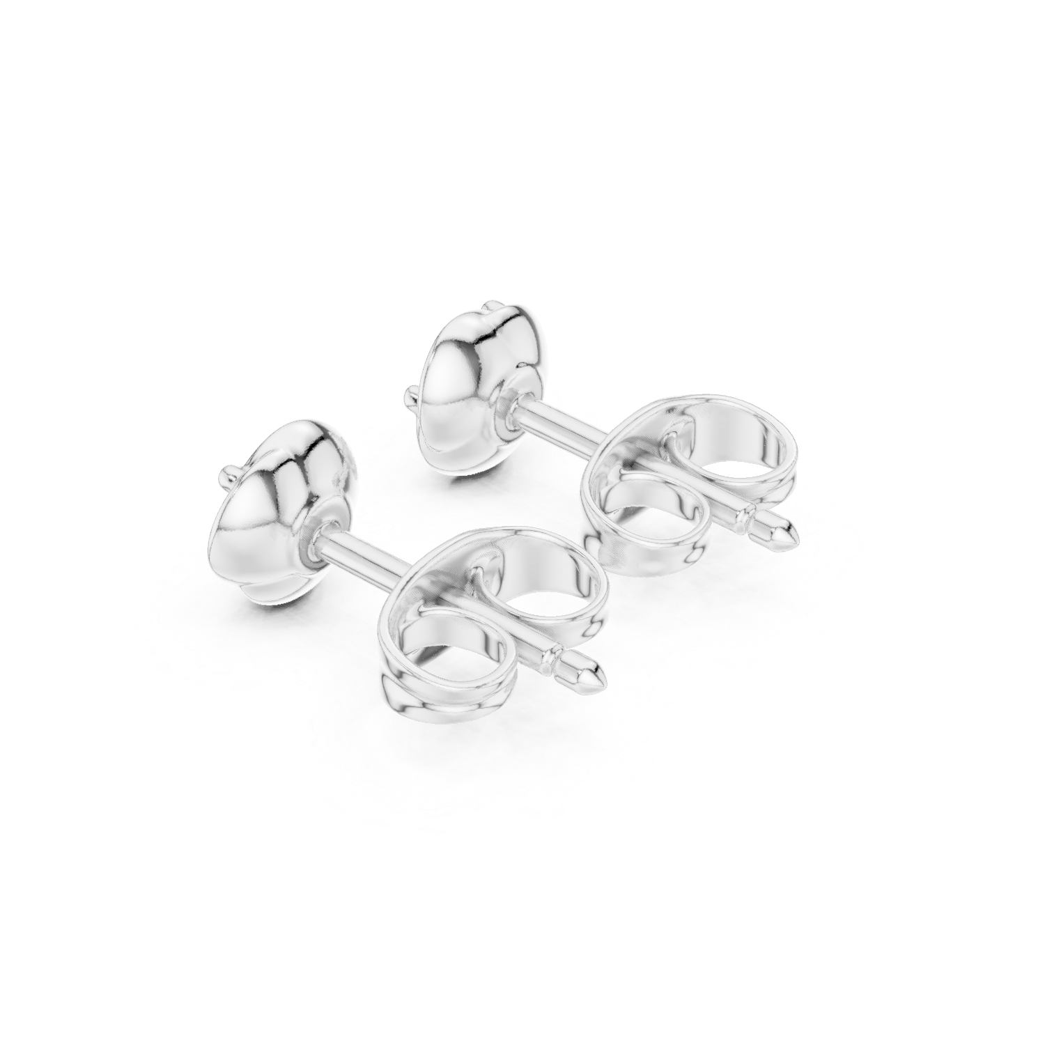 Round Cut Lab Grown Diamond Stud Earrings in Silver
