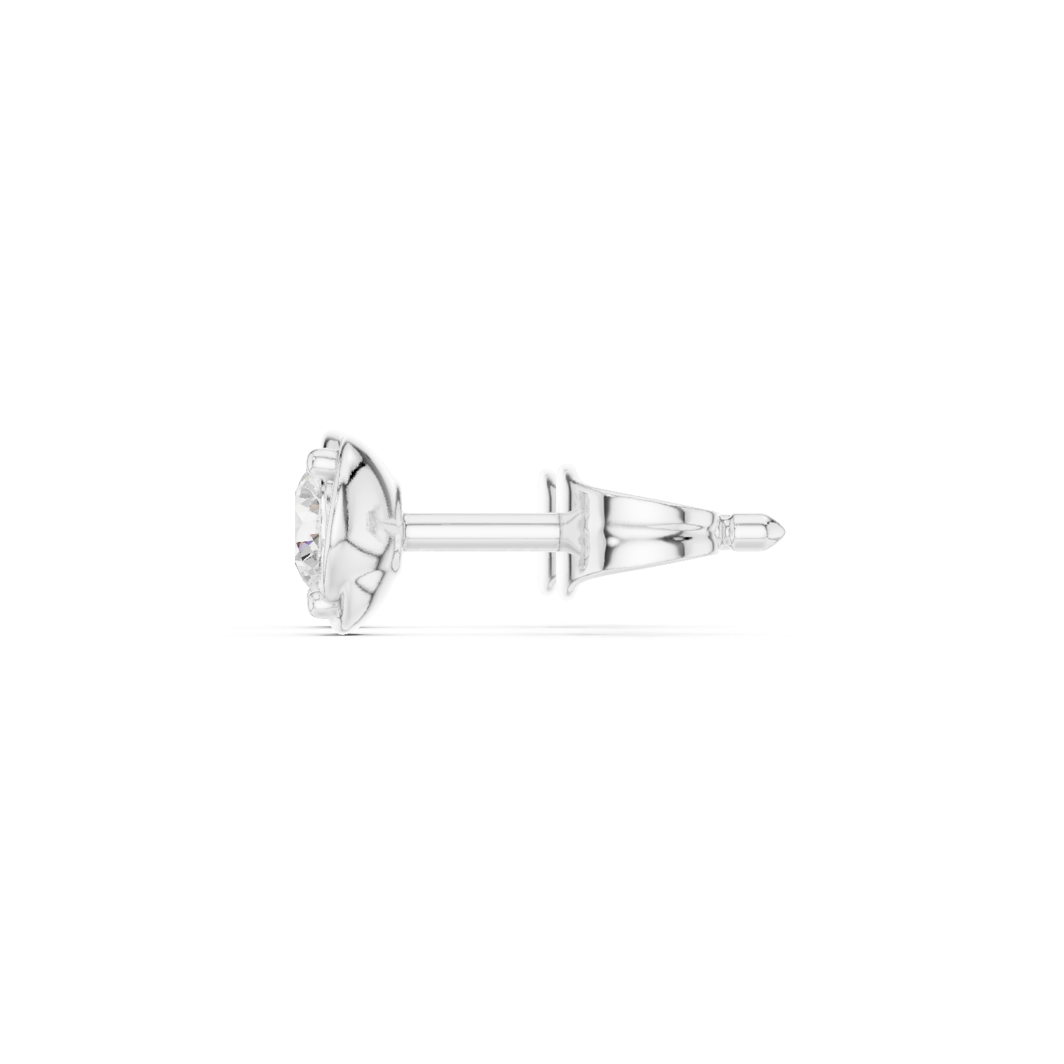 Round Cut Lab Grown Diamond Stud Earrings in White Gold