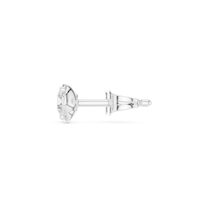 Round Cut Lab Grown Diamond Stud Earrings in White Gold