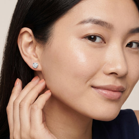 Round Cut Lab Grown Diamond Stud Earrings in White Gold