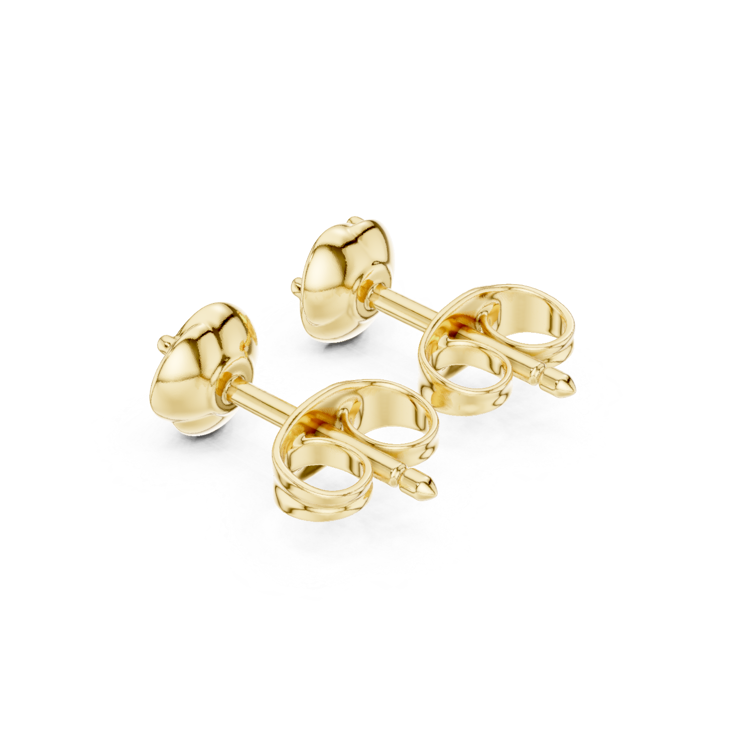 Round Cut Lab Grown Diamond Stud Earrings in Yellow Gold