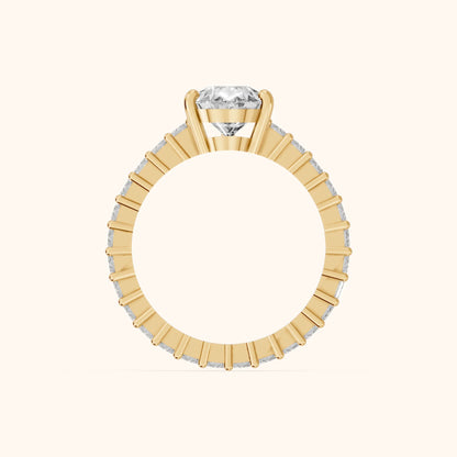 Mallory Shared Prong Pear Diamond Engagement Ring in Yellow Gold - FingerView.webp