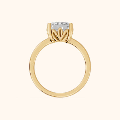 Emerald Cut Lab Grown Diamond Engagement Ring in Yellow Gold