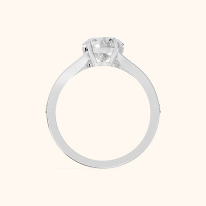 Lucinda Split Shank Round Diamond Engagement Ring in Silver - FingerView.webp