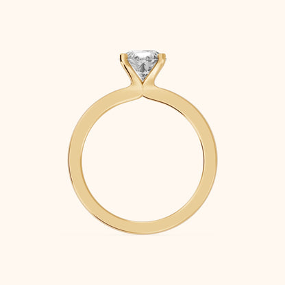 Matilda Cathedral Solitaire Pear Diamond Engagement Ring in Yellow Gold - FingerView.webp