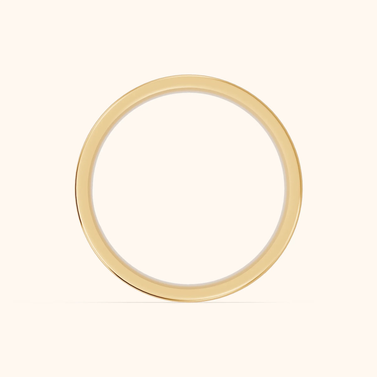 Sahana Hammered Step Edge Wedding Band in Yellow Gold - FingerView