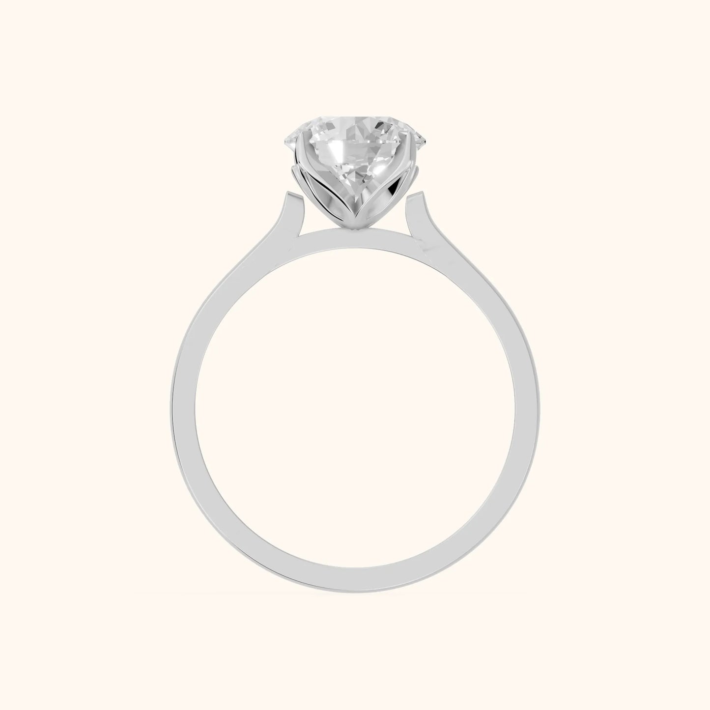 Isabella Bloom Solitaire Round Diamond Engagement Ring in Platinum - FingerView