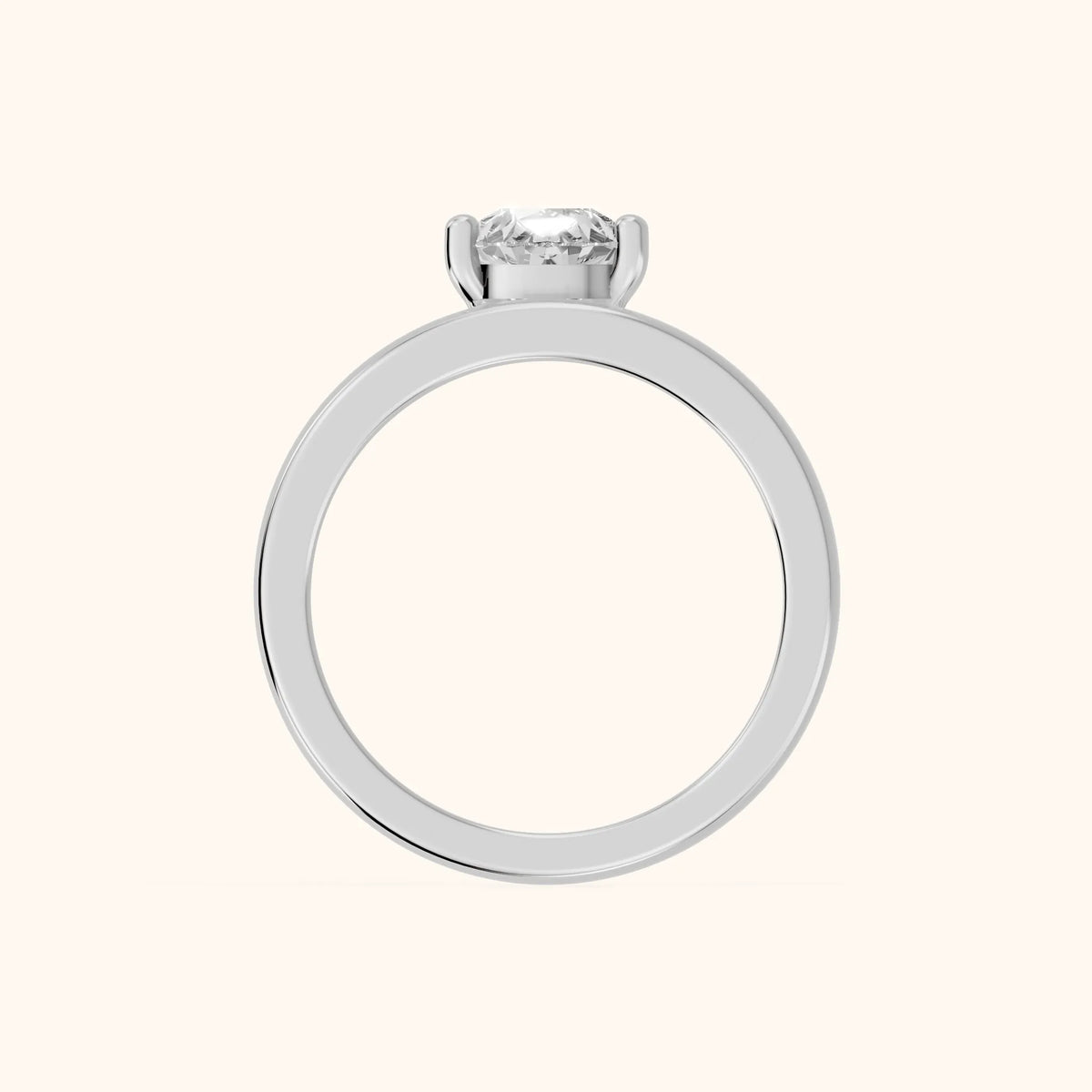 Maisie Four Prong Solitaire Pear Diamond Engagement Ring in White Gold - FingerView.webp