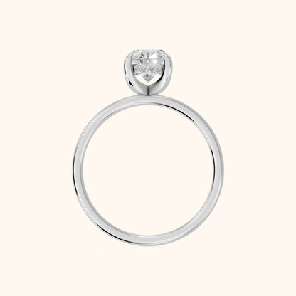 Charlotte Charm Solitaire Oval Diamond Engagement Ring in Platinum - FingerView