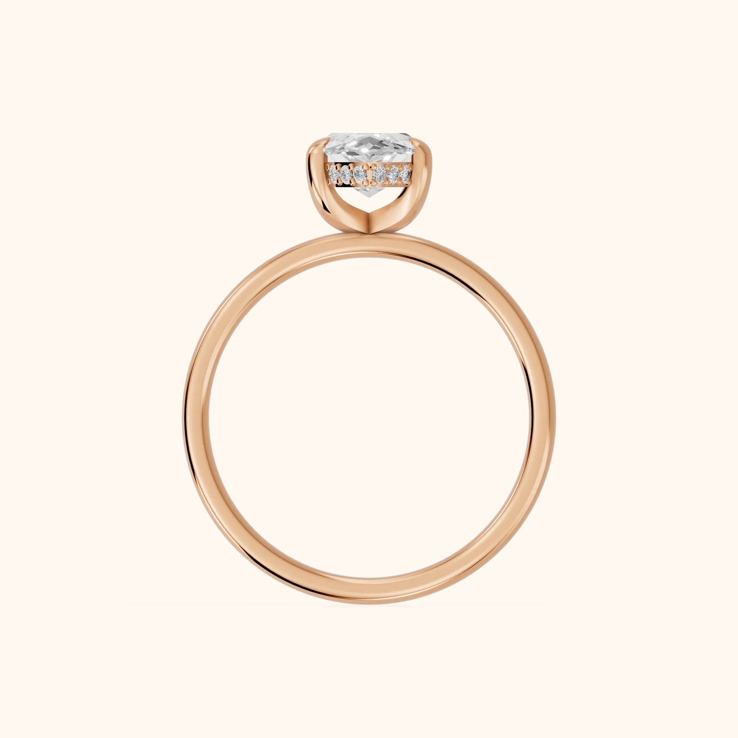 Charlotte Charm Solitaire Marquise Diamond Engagement Ring in Rose Gold - FingerView