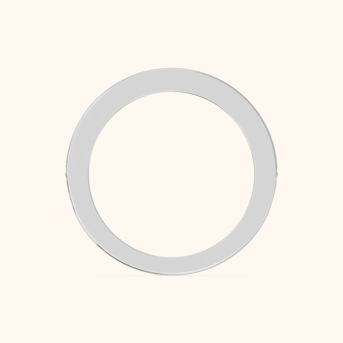 Sidonie Channel Set Round & Baguette Diamond Anniversary Ring in Silver - FingerView