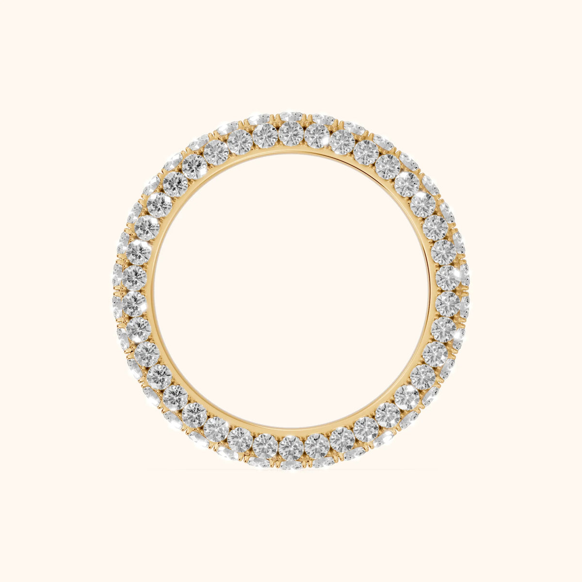 Candela Micropavé Round Diamond Eternity Band in Yellow Gold - FingerView