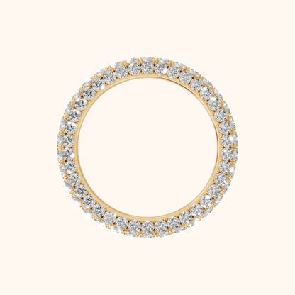 Candela Micropavé Round Diamond Eternity Band in Yellow Gold - FingerView