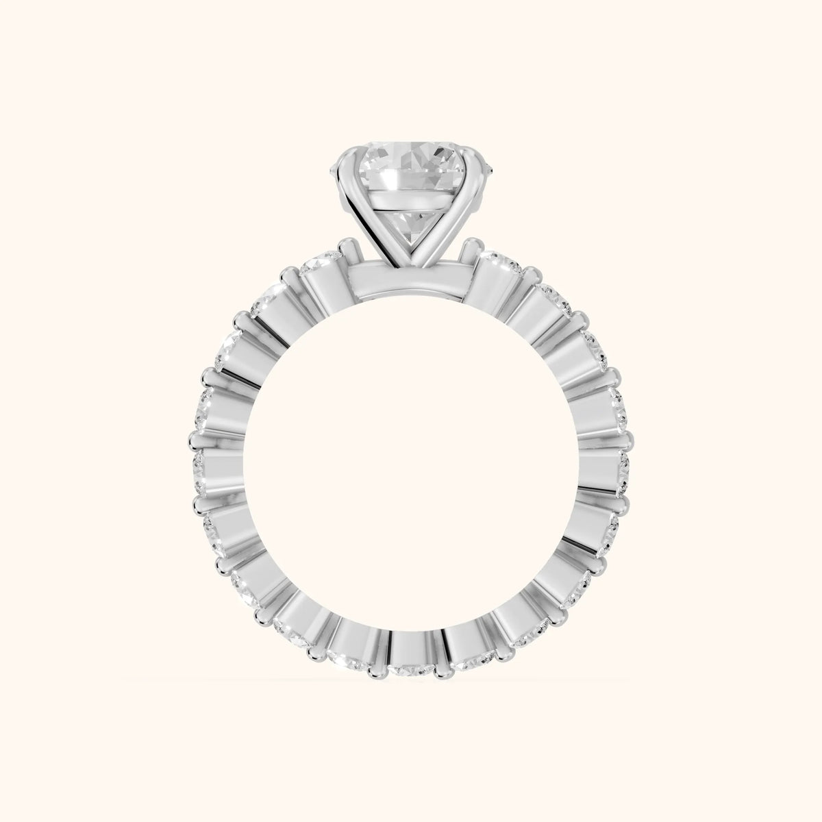 Piper Sidestone Round Diamond Engagement Ring in Platinum - FingerView.webp