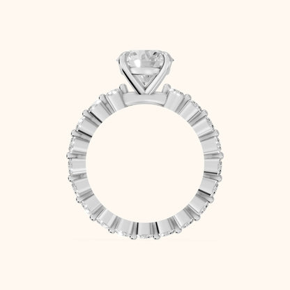 Piper Sidestone Round Diamond Engagement Ring in Platinum - FingerView.webp