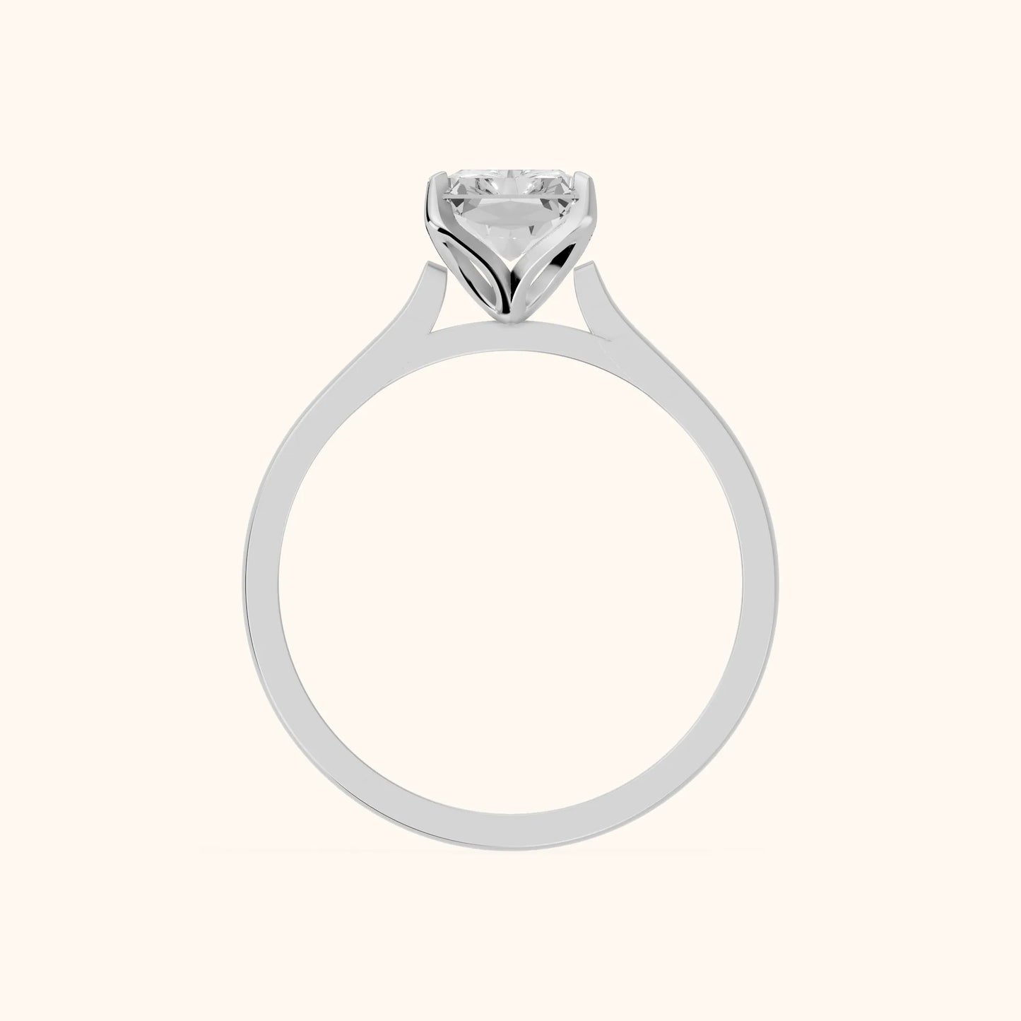 Isabella Bloom Solitaire Radiant Diamond Engagement Ring in Platinum - FingerView