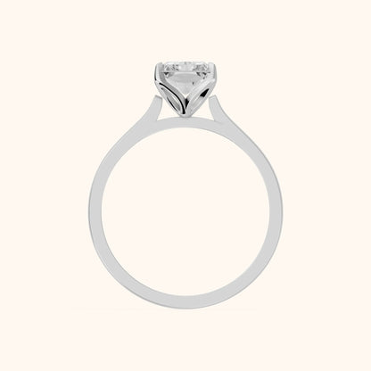 Isabella Bloom Solitaire Radiant Diamond Engagement Ring in Platinum - FingerView
