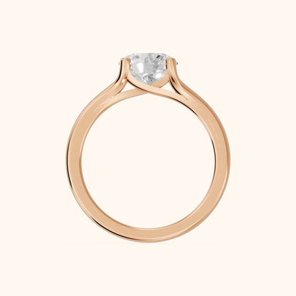 Nell Split Shank Solitaire Round Diamond Engagement Ring in Rose Gold - FingerView.webp