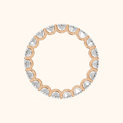 Ivana Shared Prong Oval Diamond Eternity Band in Rose Gold - FingerView