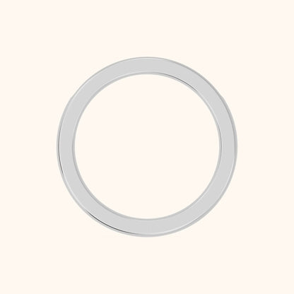 Coralie Channel Set Round Diamond Wedding Band in Platinum - FingerView
