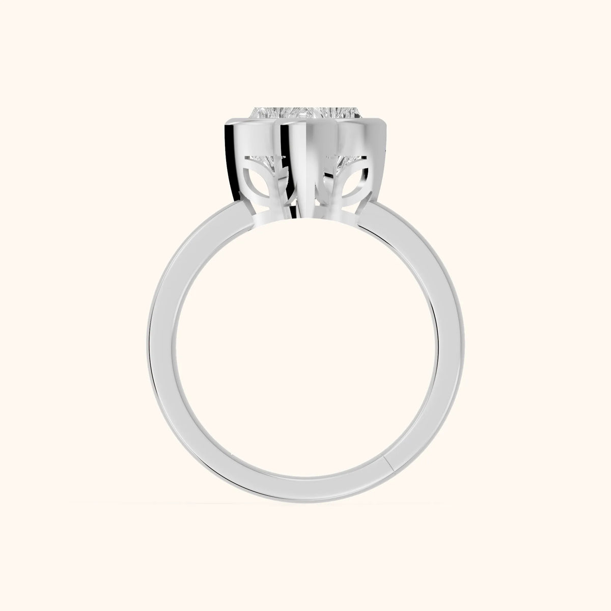 Millie Bezel Solitaire Lily Diamond Engagement Ring in Platinum - FingerView.webp