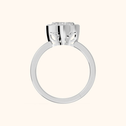 Millie Bezel Solitaire Lily Diamond Engagement Ring in Platinum - FingerView.webp